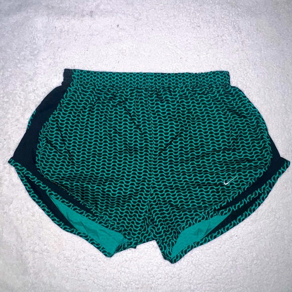 Nike Women's Dri Fit Running Shorts With Inner Drawstring | Teal | Black | - Picture 1 of 6